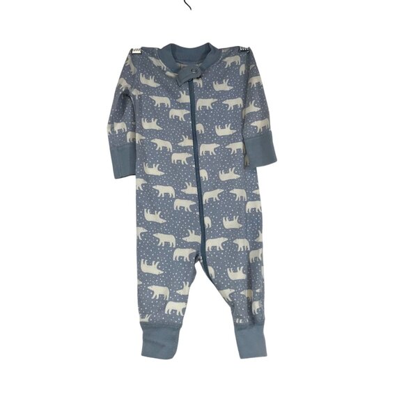 HANNA ANDERSSON - BOYS 60CM 3-6MOS - BLUE SNUG FITTING BEAR ORGANIC COTTON PJ'S - Picture 1 of 2